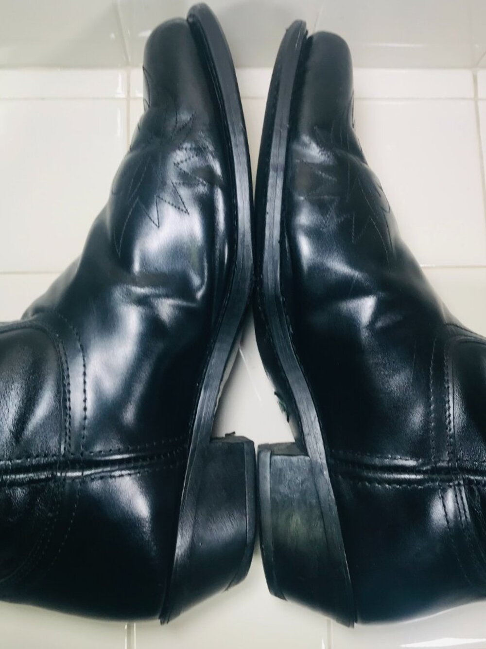 Laredo 6840 Men’s Gainesville Western Cowboy Boots Sz 10 EW Black Leather Eagle - Picture 5 of 16